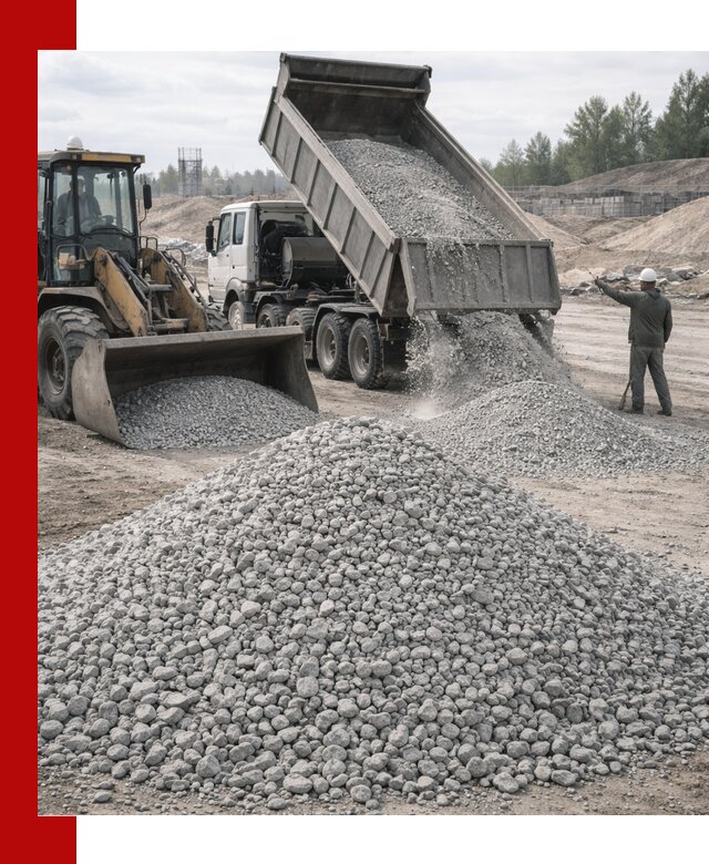 Доставка известнякового щебня фр. 5–20 в Альметьевске
