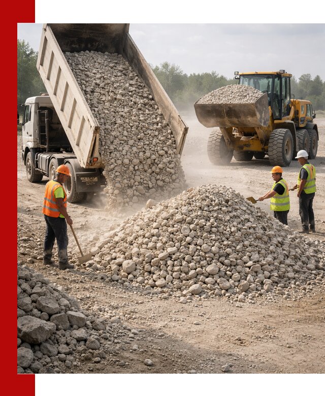 Доставка известнякового щебня фр. 40-70 в Альметьевске