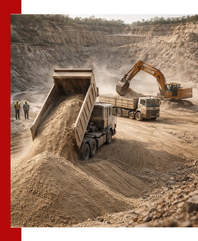 Карьерный песок навалом с доставкой в Альметьевске