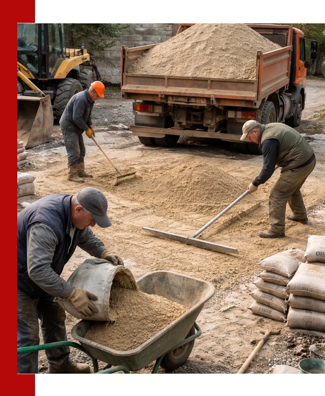 Поставка песка для стяжки в Альметьевске с быстрой доставкой