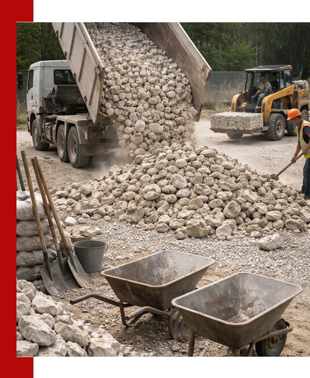 Доставка и продажа бутового известнякового камня в Альметьевске