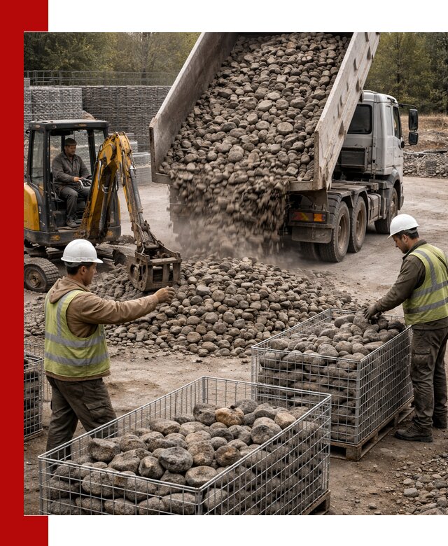 Камень для габионов фракция 100–201 в Альметьевске