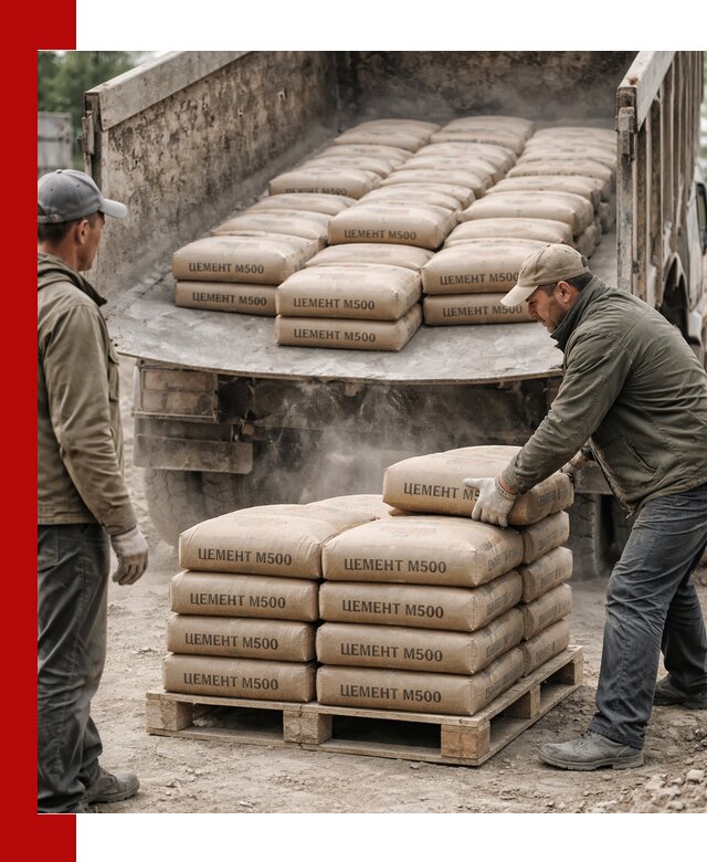 Цемент М500 с доставкой самосвалом в Альметьевске