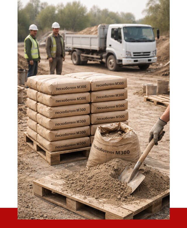 Пескобетон М300 в Альметьевске с доставкой от 4827 р. за куб | ПРОНЕРУДЛьм