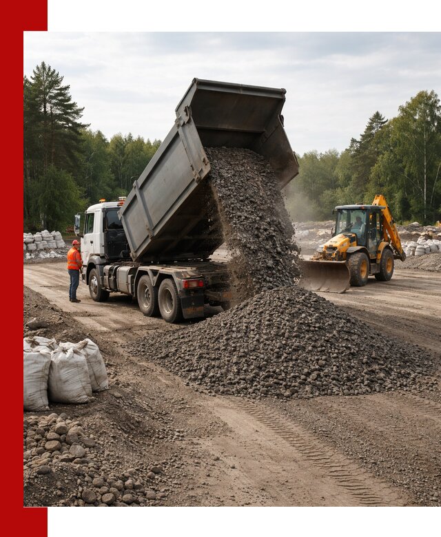 Доставка дробленого асфальта в Альметьевске для дорожных работ