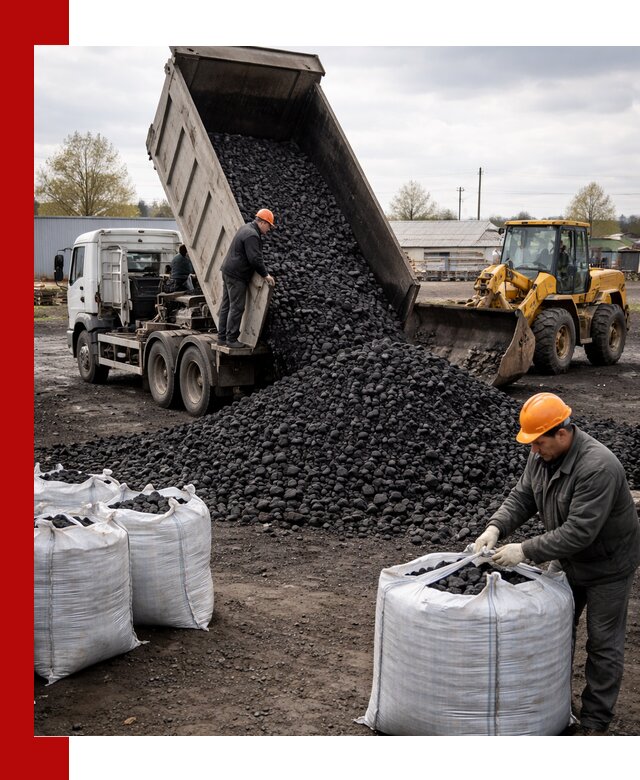 Доставка каменного угля в Альметьевске оптом и в розницу
